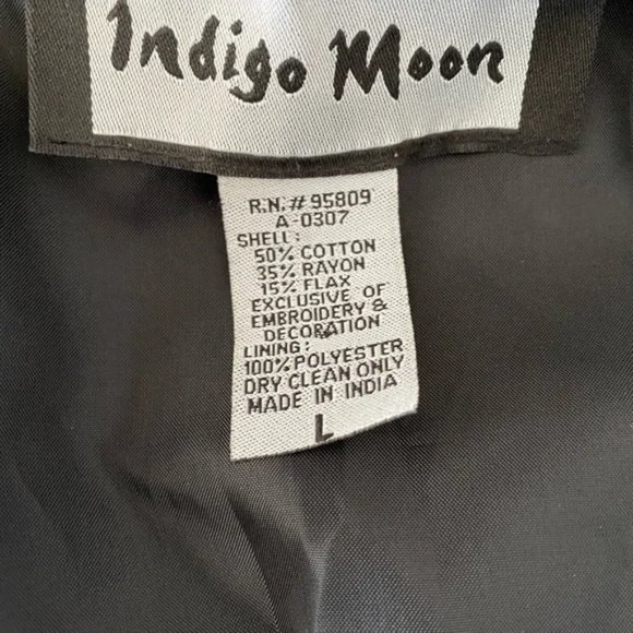 Indigo Moon Colorful Patchwork Colorblock Glass Button Jacket - Picture 5 of 5